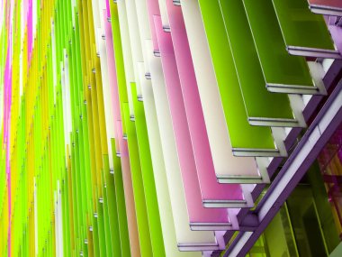 akrilik plastik tabaka iç eğim 60 derece ve elma yeşili yosun rengi konsept tasarım deseni