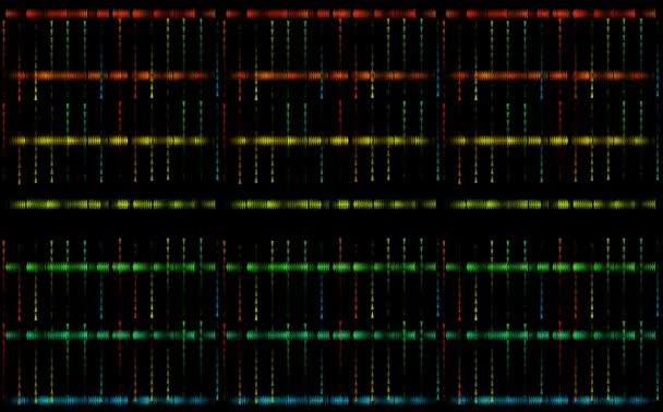 triangle arc-en-ciel minuscule trafic abstrait stéréo numérique ralenti fané tout dans la ligne sur écran noir 