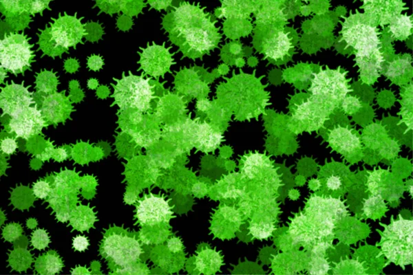 Astratto Sfocatura Del Virus Covid Multi Colore Sfondo Texture Verde — Foto Stock