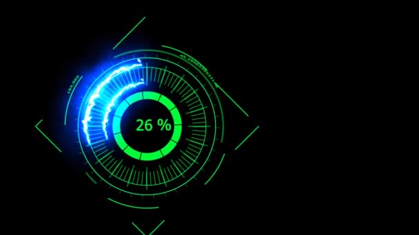 Compteur numérique énergie de puissance bleu foncé radar rouge coloré pour bannière et publicité 