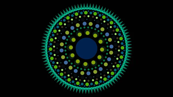Art Dot Fade Circle Small Circe Deep Sea Tone Aqua — Stock Photo, Image