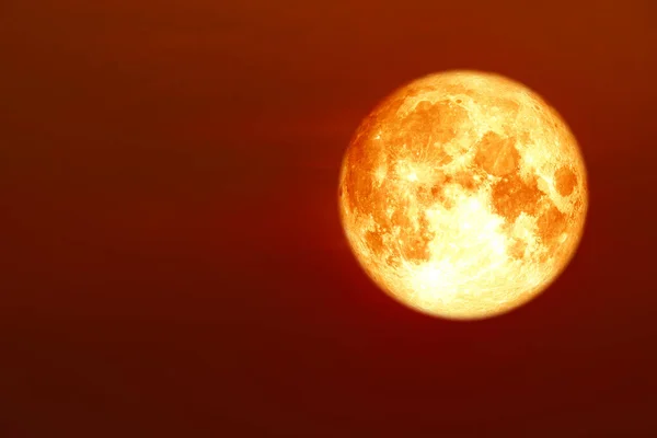 Harvest Blood Moon Back Silhouette Red Orange Cloud Night Sky — Stock Photo, Image