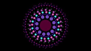 Sanatsal nokta soluyor, göz kırpıyor, üçgen çiziyor ve çok dikenli mavi lacivert renge dönüşüyor.