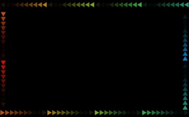 Üçgen gökkuşağı kenarlık dijital yavaş hepsi siyah ekran çizgisinde soldu