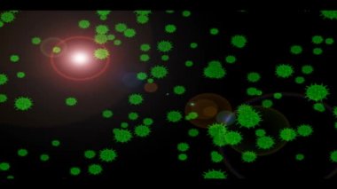 Covid 19 virüs topu havada uçuyor ve len fişeği hareket ediyor.