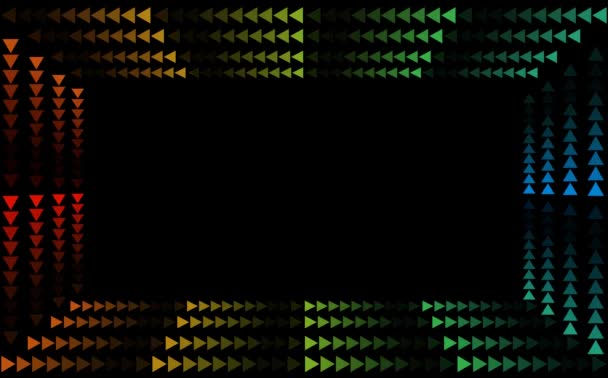 triangle arc-en-ciel quatre taille frontière numérique lent fané tout dans la ligne sur écran noir 