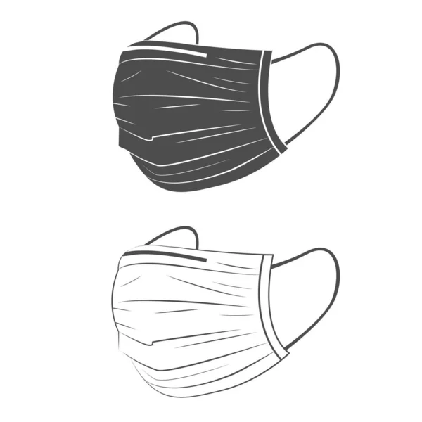 Seguridad máscaras respiratorias en blanco y negro . Ilustraciones De Stock Sin Royalties Gratis