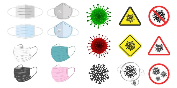 Conjunto de diferentes objetos vectoriales sobre la enfermedad por Coronavirus . Gráficos Vectoriales