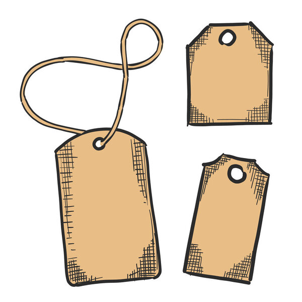 Set of vintage hand drawn sale tags 