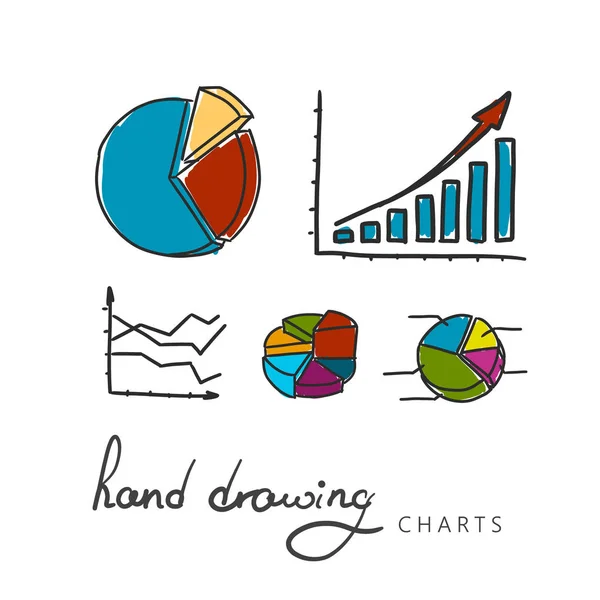 Hand doodle charts — Stock Vector