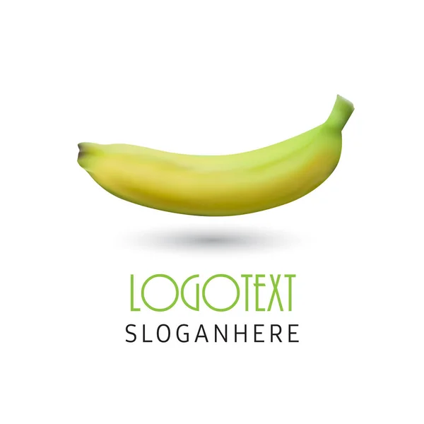 Diseño de plátano y frutas saludables en verde, ilustración vectorial — Archivo Imágenes Vectoriales