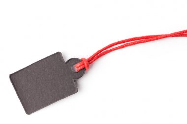 siyah etiket beyaz arkaplanda izole edildi