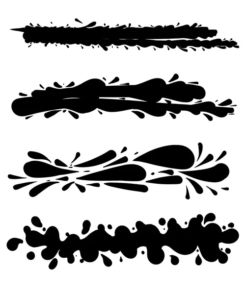 Taches d'encre vectorielle sur fond blanc Collection de pinceaux Grunge — Image vectorielle