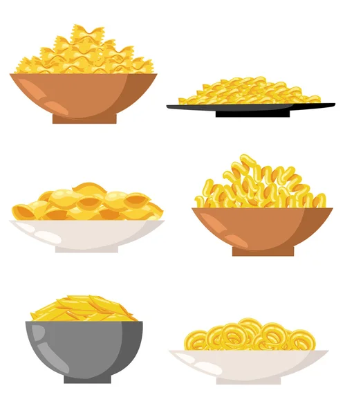 Macaroni set vector pasta sammlung italienisches essen — Stockvektor