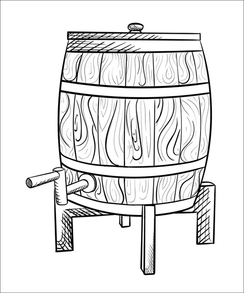 Vector barril de cerveza dibujado en la pizarra. Set de vectores de tazas de cerveza . — Vector de stock