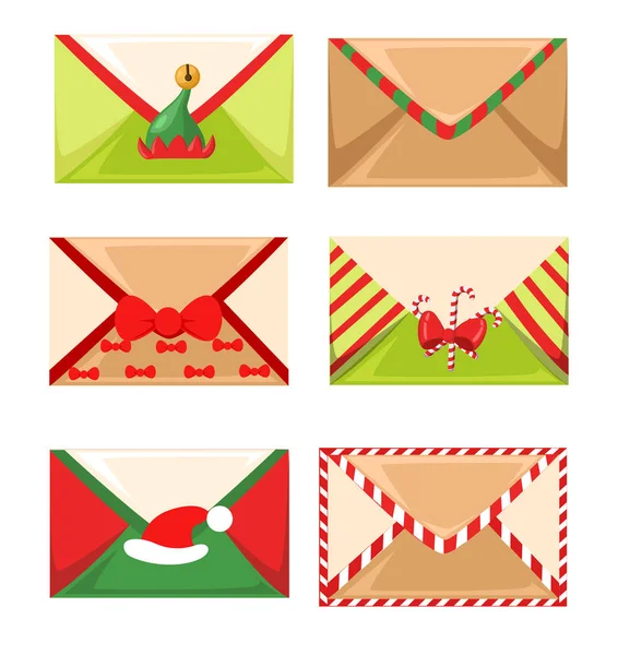 Buzón de Santa Vector ilustración de una carta para Santa Claus Feliz Navidad y Feliz Año Nuevo. Lista de deseos de correo nieve — Vector de stock