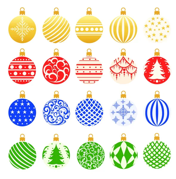 Διακοσμήσεις Χριστουγέννων μπάλες διανυσματικά εικονογράφηση νέο έτος — Διανυσματικό Αρχείο