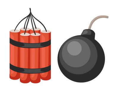 İzole bomba patlama karikatür tarzı vektör arka plan