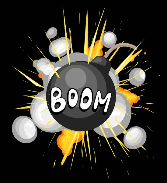 Bombe Explosion Cartoon-Stil Vektor Hintergrund isoliert — Stockvektor
