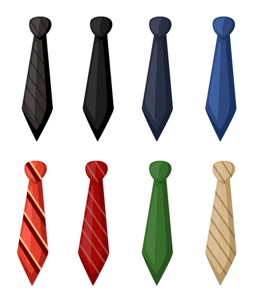 Set von Vektor-Krawatten und Fliege-Krawatten flache Design-Stil Vektor-Illustration — Stockvektor