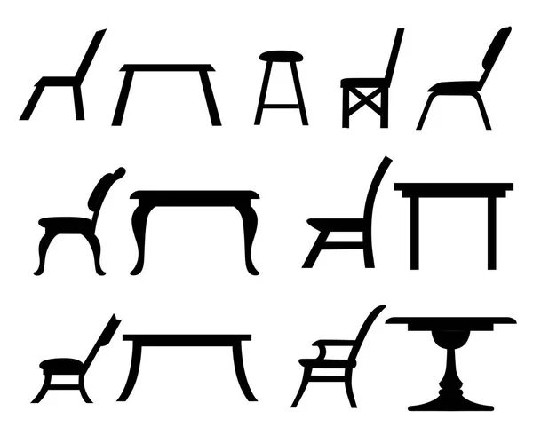 Stůl židle ikona pro interiéry plochý design styl vektorové ilustrace. — Stockový vektor