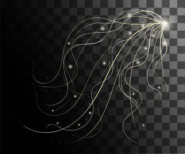 Effet transparent blanc isolé lumineux, éclat de lentille, explosion, paillettes, ligne, flash solaire, étincelle et étoiles. Pour la conception d'art de modèle d'illustration, bannière pour Noël célèbrent, rayon d'énergie flash magique — Image vectorielle