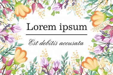 Çiçek öğeleri ve leaves.decorative öğeleri tasarımınız için. Yaprakları, kıvrımlar, çiçek düz tasarım stil vektör çizim kartı