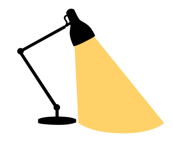 Platte cartoon lamp licht geïsoleerd. De stroom van licht lamp tabelpictogram, Bureau moderne vectorillustratie — Stockvector