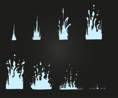Vector effect. Effect for game. Explode effect animation. Cartoon explosion frames