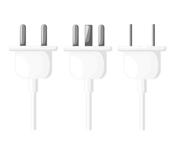 Uk elektrischer Stecker und US-Stecker Vektor Illustration schwarz elektrischer Stecker Symbol auf weißem Hintergrund — Stockvektor