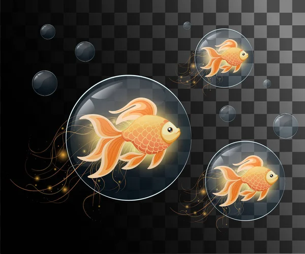 Векторні ілюстрації ізольовані на тлі ілюстрації силует золотої риби акваріумних риб. Барвистий мультяшний плоский акваріумний значок риби для вашого дизайну . — стоковий вектор