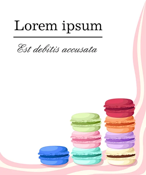 Illustrazione vettoriale isolata su sfondo Saporito macaron francese colorato — Vettoriale Stock