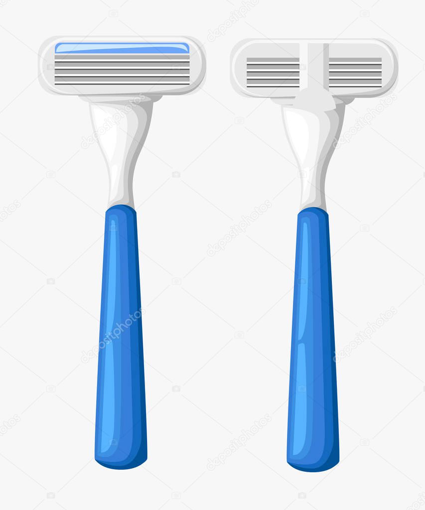 Shaving razor icon isolated on white background. Flat design vector illustration