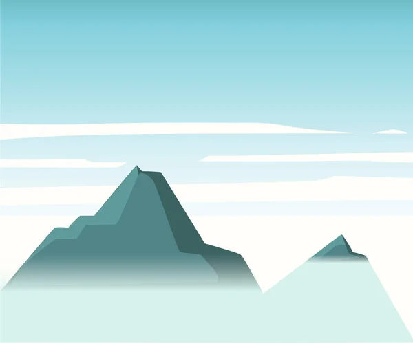 Vektor Mountain Illustration der großen braunen Felsen unter blauem Himmel der Raum für den Text für die Broschüre oder Website — Stockvektor