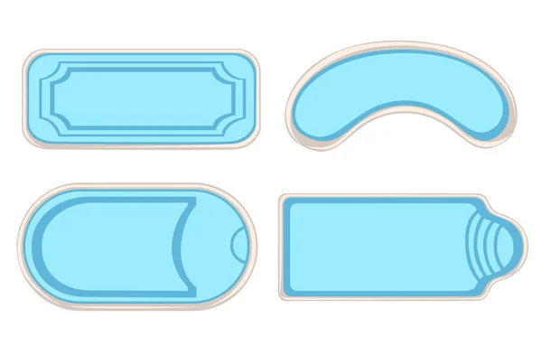 Piscina vista superior conjunto aislado sobre fondo blanco. Página del sitio web y elemento vectorial de diseño de aplicaciones móviles . — Archivo Imágenes Vectoriales