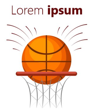 Basketbol topu. Beyaz arka plan üzerinde izole vektör çizim. Web sitesi sayfası ve mobil uygulaması tasarım vektör öğesi.