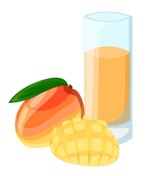 Σχέδιο πρότυπο banner, αφίσα, εικονίδια μάνγκο smoothies. Εικονογράφηση χυμό μάνγκο ποτό μου. Φρεσκοστυμμένο χυμό μάνγκο τροπικό για μια υγιή ζωή. Ένα ποτήρι χυμό με doodle χαριτωμένο στυλ. Διάνυσμα. — Διανυσματικό Αρχείο