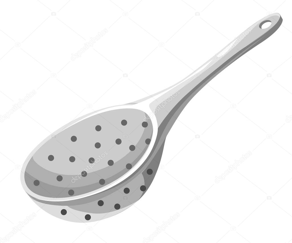 An icon for colander in flat style on grey background. Vector illustration Web site page and mobile app design vector element.