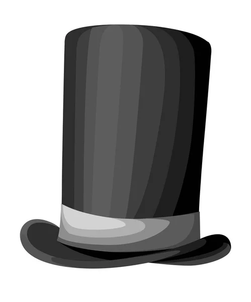 Black gentleman hat cylinder hat vector illustration Web site page and mobile app design vector element — Stock Vector