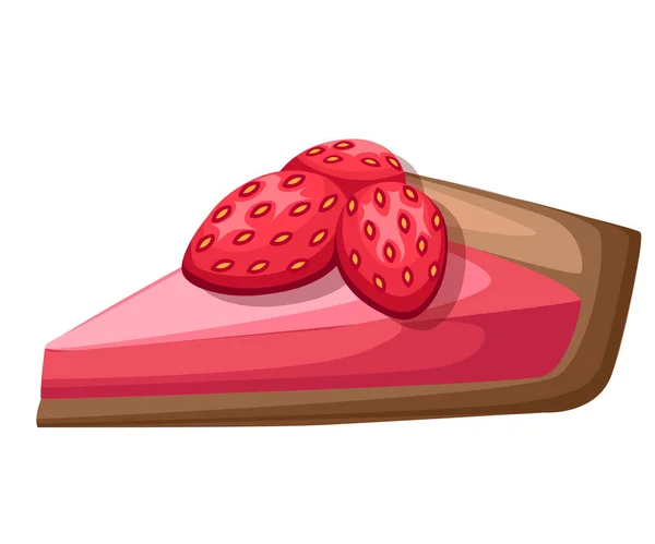 Renkli tatlı kek dilimler beyaz arka plan üzerinde izole parçalar. Kek kümesi. Vektör çizimi Web sitesi sayfası ve mobil uygulaması tasarım vektör öğesi. — Stok Vektör