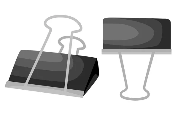 Papier trombone noir isolé sur blanc. Illustration vectorielle Page du site Web et illustration vectorielle de conception d'applications mobiles . — Image vectorielle