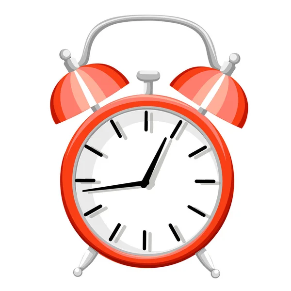 Icono de despertador con sombra larga. Estilo de diseño plano. Silueta del reloj. Icono simple. Icono plano moderno en colores elegantes. Página del sitio web y elemento de diseño de aplicaciones móviles — Vector de stock