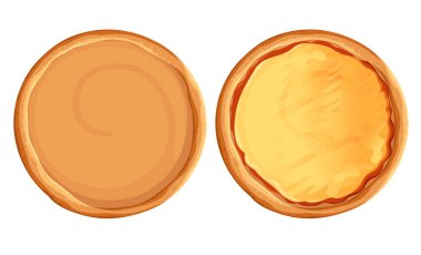 Pizza vektör ayarlayın. İzole pasta ve malzemeler. Fast Food oluşturma Kit Pizza üstten görünüm kümesi. Web sitesi sayfası ve mobil uygulaması tasarım vektör öğesi.