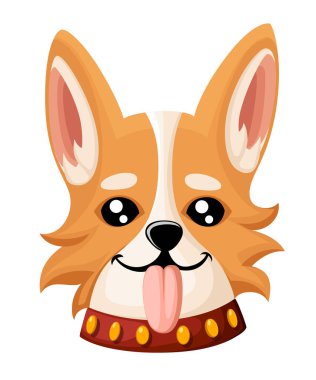Sevimli köpek Galce Corgi vektör Illustration. Güzel köpek yavrusu için tebrik kartı, evde beslenen hayvan dükkan veya veteriner klinikleri. Köpek Galce Corgi ayakta Web sitesi sayfası ve mobil uygulaması tasarım öğesi