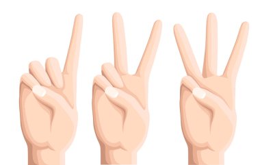 Beyaz arka plan el vektör numarası Web sitesi sayfa ve mobil uygulaması tasarım üzerine işaret gösteren bir el izole.