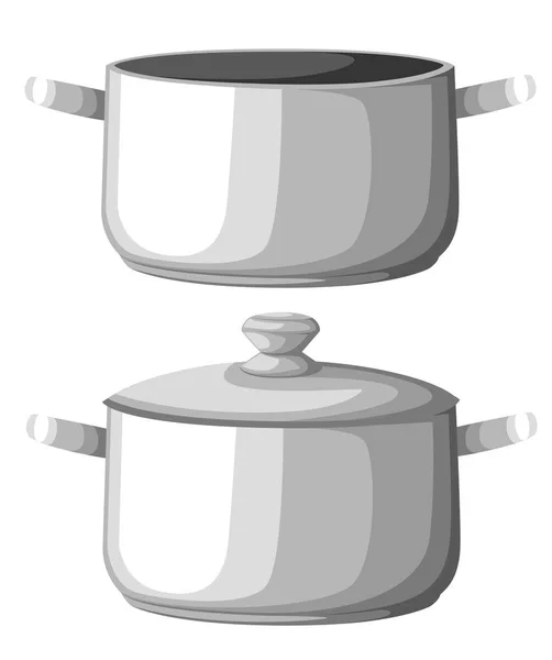 鍋に水を沸騰します 水と蒸気とストーブの上に鍋を調理します フラット デザイン グラフィック要素です ベクトルの図 Web サイトのページとモバイル アプリの設計 — ストックベクタ
