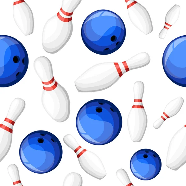 Bowling Ball Schiantarsi Contro Pin Illustrazione Vettoriale Pagina Del Sito — Vettoriale Stock