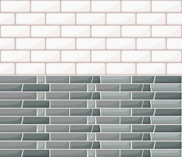 白と灰色の壁レンガ背景 素朴なブロック テクスチャ テンプレート シームレス パターン ビルディング ブロックのベクター イラストです Web — ストックベクタ