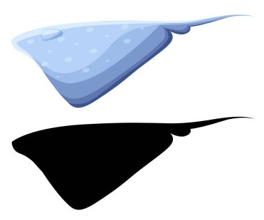 Stingray küme. Beyaz arka plan vektör çizim Web sitesi sayfası ve mobil uygulaması tasarım soyut stingray.