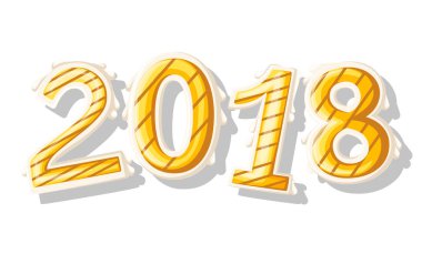 Gingerbread çerezleri garland izole vektör çizim beyaz bir arka plan üzerinde ayarlayın. Yeni yıl 2018 numaraları pişmiş karikatür tatlı pasta kardan adam, ağaç ev hediye. Geleneksel kış tatil evi tedavi.